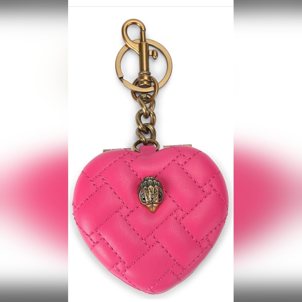 Kurt Geiger Kensington Heart Mirror Holder Bag Charm,  NWT In Box - Picture 2 of 4